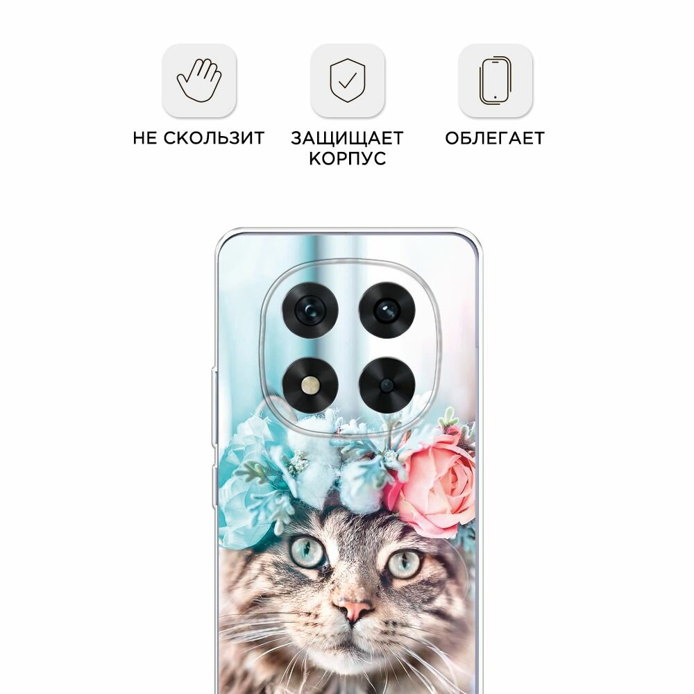 Чехол на Poco X7/Redmi Note 14 Pro 5G / Поко X7/Редми Нот 14 Про с принтом "Кот в венке" — фото 1