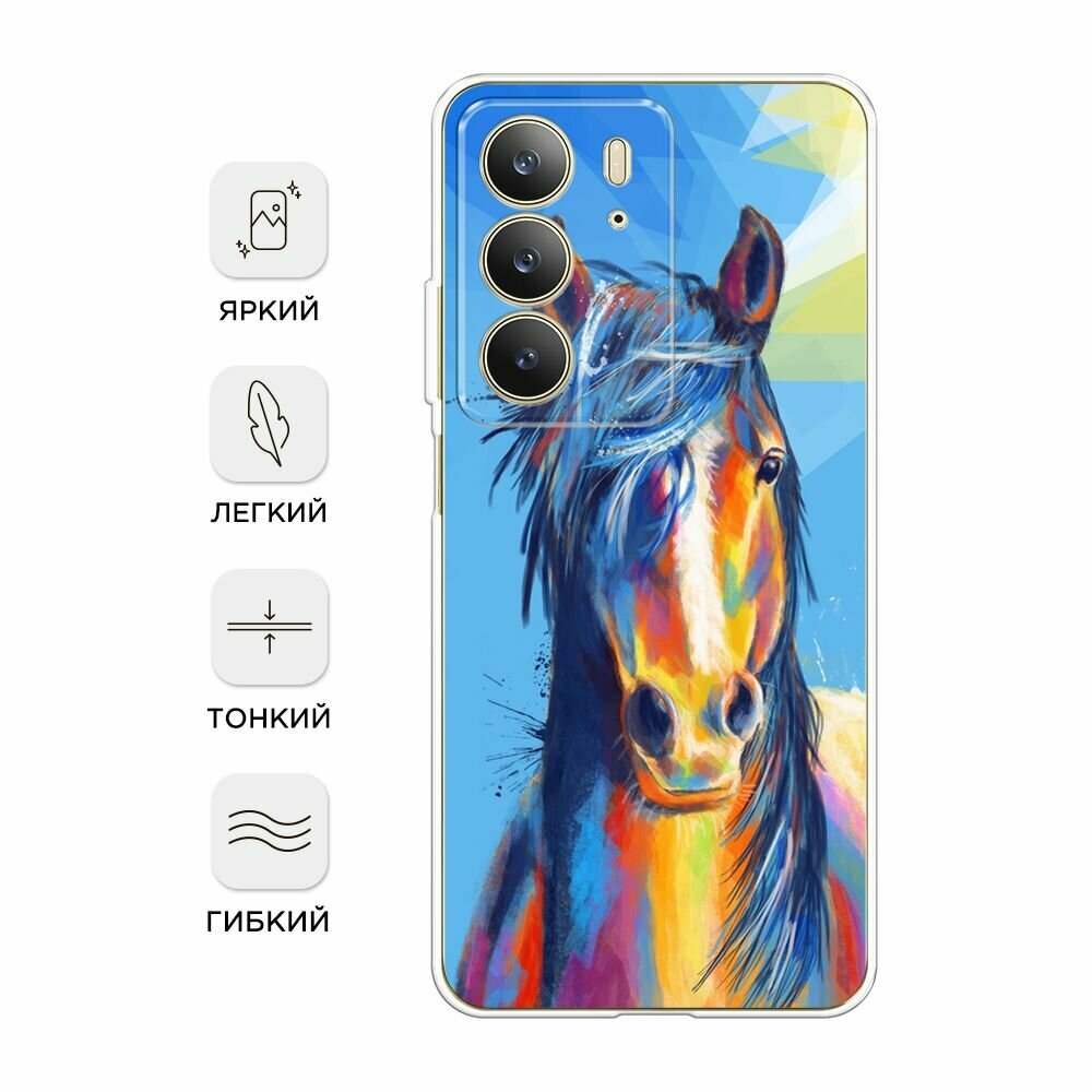 Чехол на Realme C75 4G / Реалми C75 4G с принтом "Лошадь арт 3" — фото 1