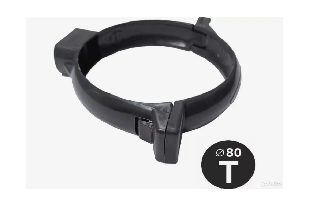 Хомут трубы IMPLAST ПВХ 80мм G130/80 серый  2 шт. 16009-2