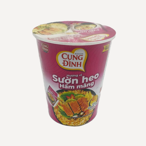 Изображение товара Лапша быстрого приготовления CUNG DINH со вкусом свиных ребрышек с бамбуковым ароматом 65 г, Вьетнам