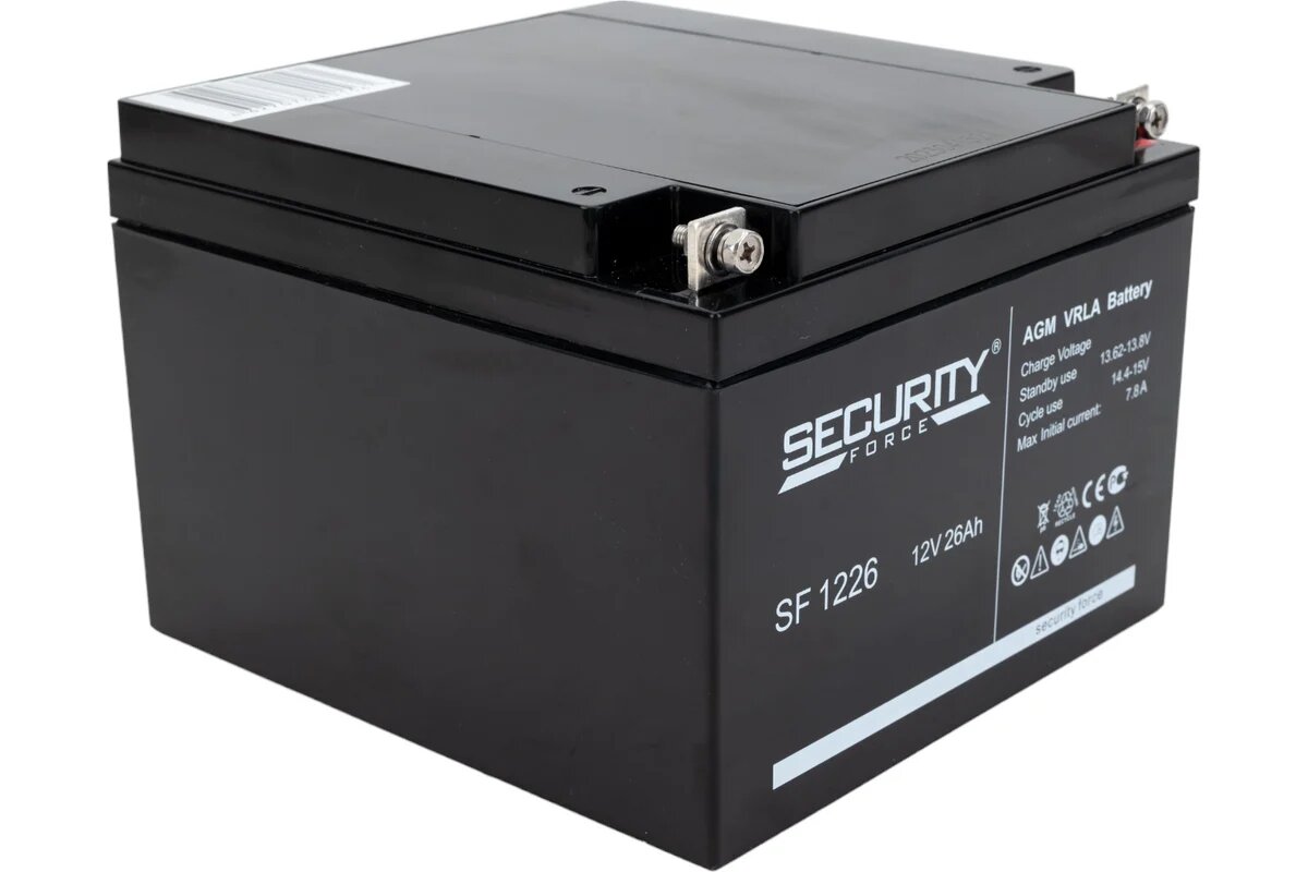 SF 1226 Security Force Батарея аккумуляторная 12 В, 26 А*ч, 165х175х125 мм — фото 1