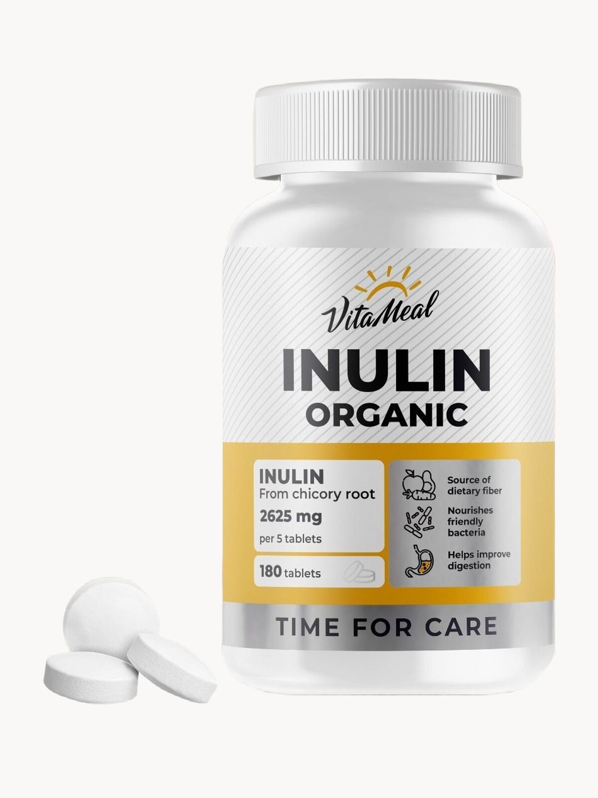 Инулин органический 525 мг Inulin Organic пребиотик для пищеварения, 90 таблеток