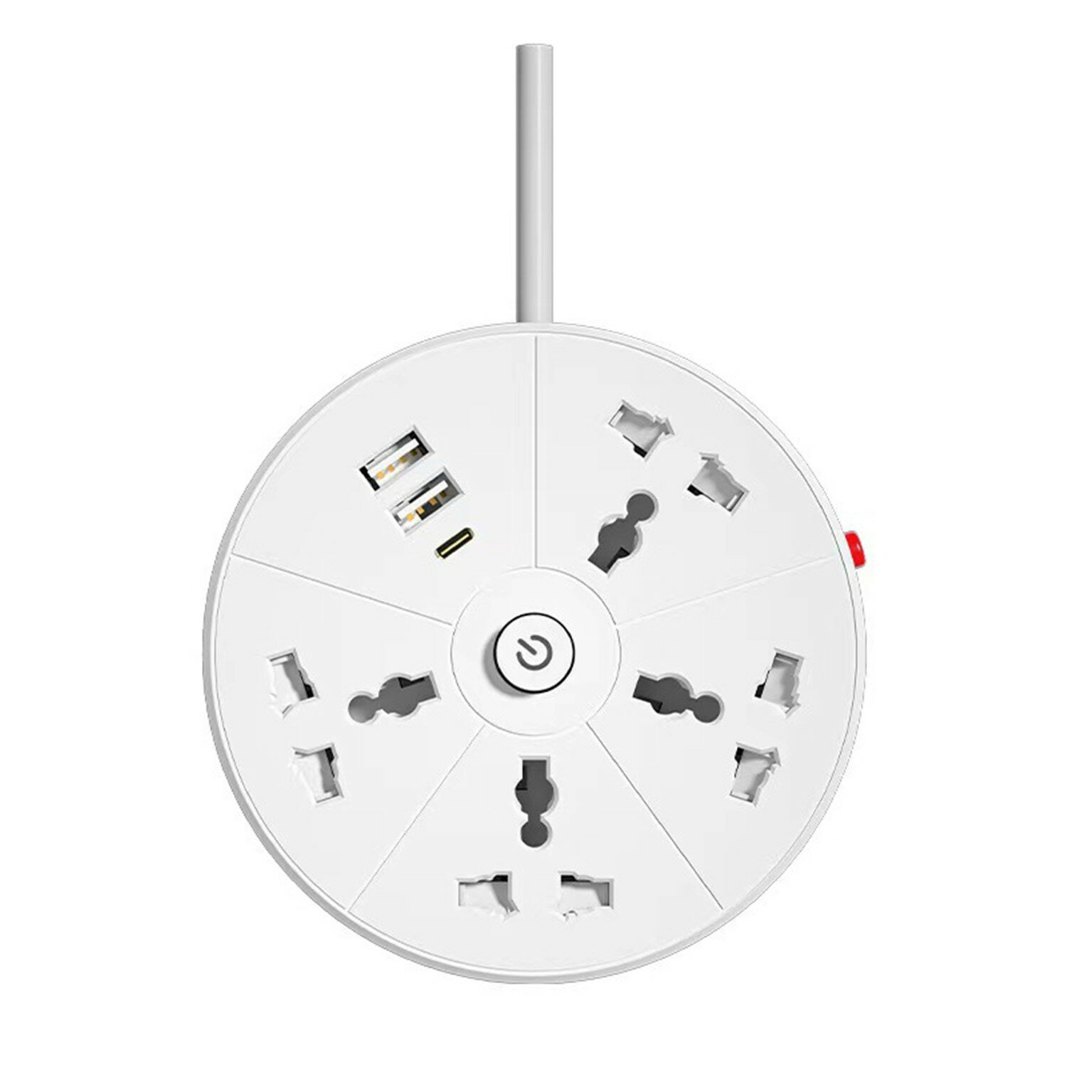 Розеточная панель/розетка/мультирозетка, с 4 розетками, оснащена (2 USB-A)(1 TYPE-C), длина кабеля 2 метра/автоматическая защита от короткого замыкания/подходит для дома, офиса, кухни, гаража, улицы