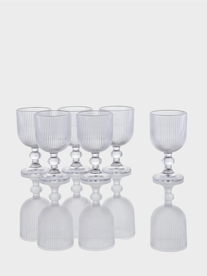 Набор бокалов для вина "Грани" 250 мл, 6 шт, р-р 1й шт 8х14,5 см, прозрачные