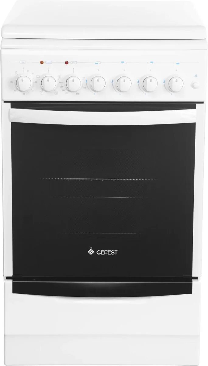 Комбинированная плита GEFEST 5102 электрическая духовка 4 конфорки эмаль белая