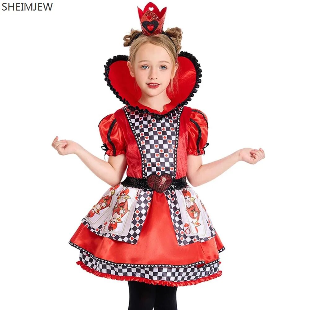 Косплей костюм Алиса в Стране Чудес Королева Сердец IOOTIANY L, Kids