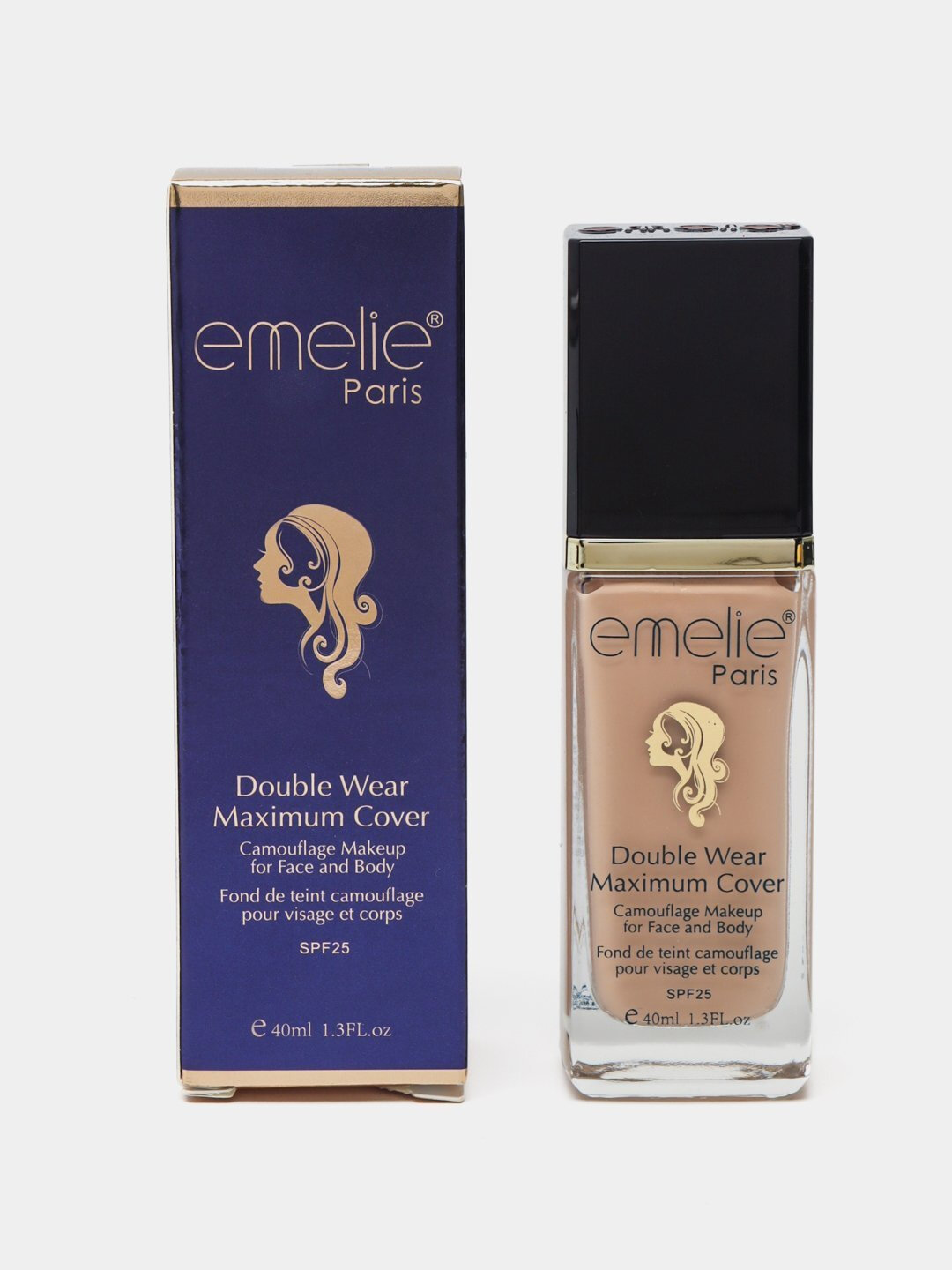 Тональный крем Emelie Paris Double Wear Max Cover, водонепроницаемый, SPF25, 40 мл