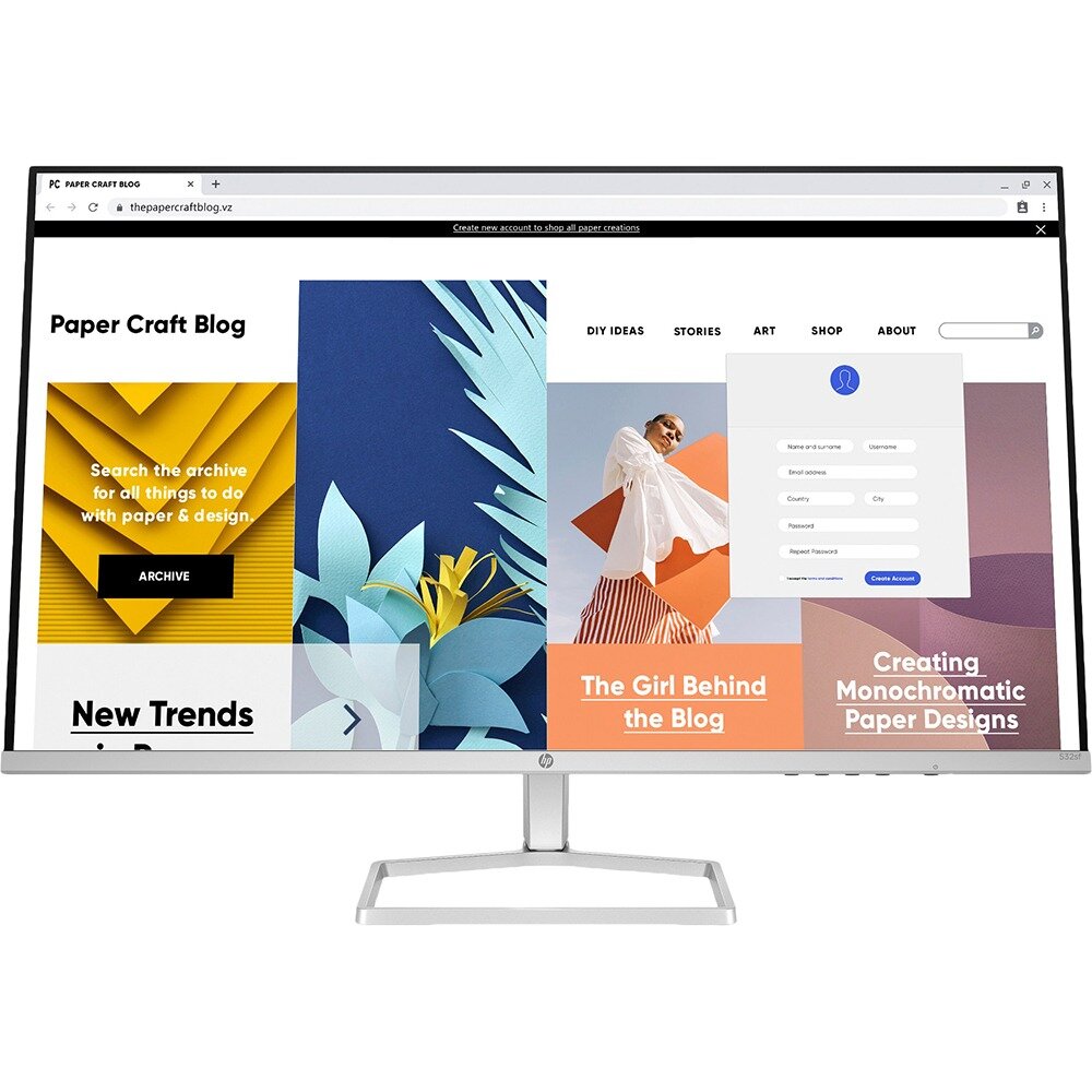 Монитор 31.5" HP Series 5 532sf black/silver (VA,1920x1080,100Hz,7ms) (94f50as)