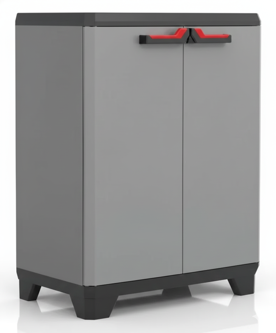 Шкаф хозяйственный Keter Stilo (17206883) 68 см x 39 см x 90 см распашные двери серый