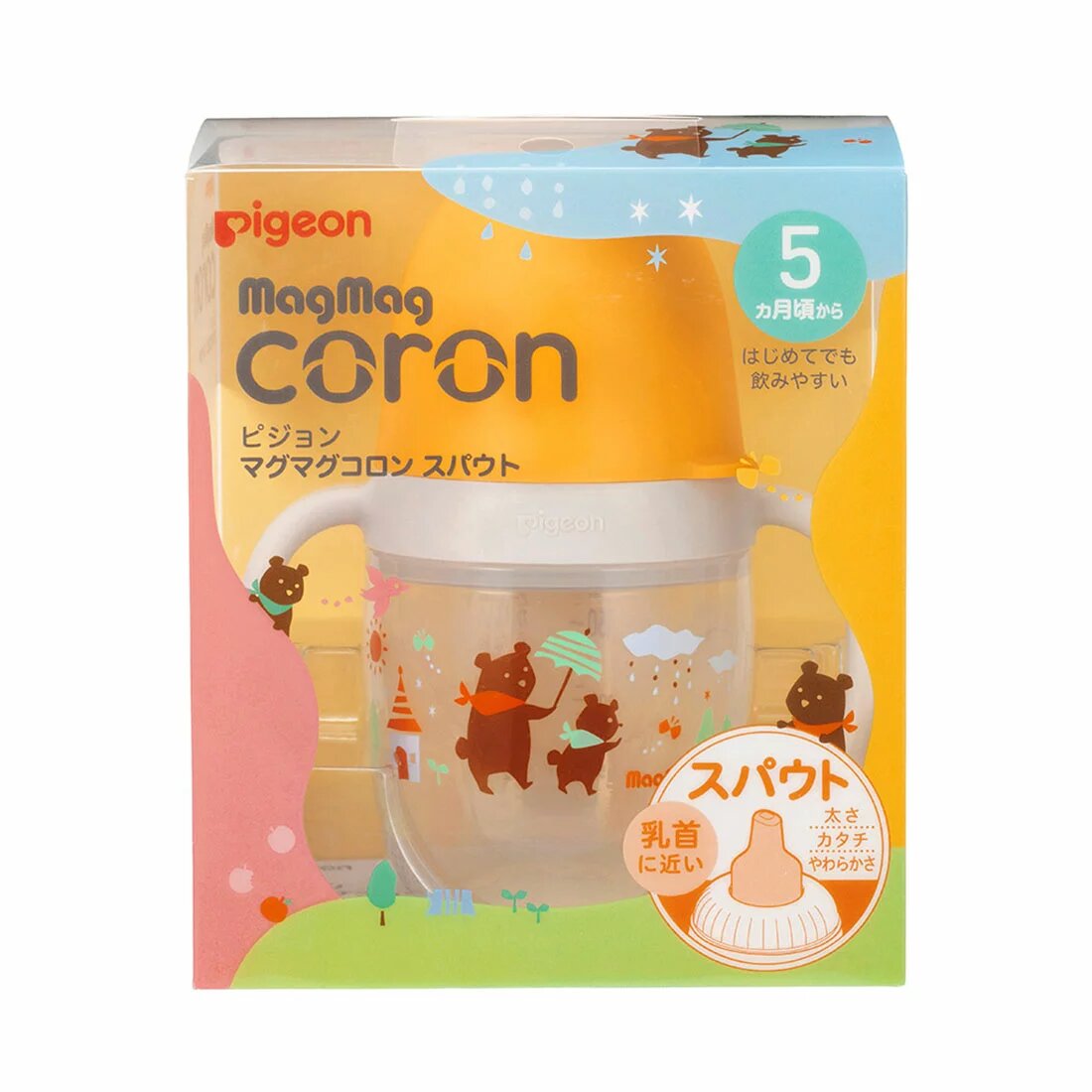 PIGEON Кружка-поильник MAG MAG Coron с крестообразным отверстием перистальтик плюс, 200 мл