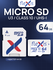 Карта памяти microSDXC 64GB Cl10 U3, с адаптером, Flexis, FMSD064GU3A