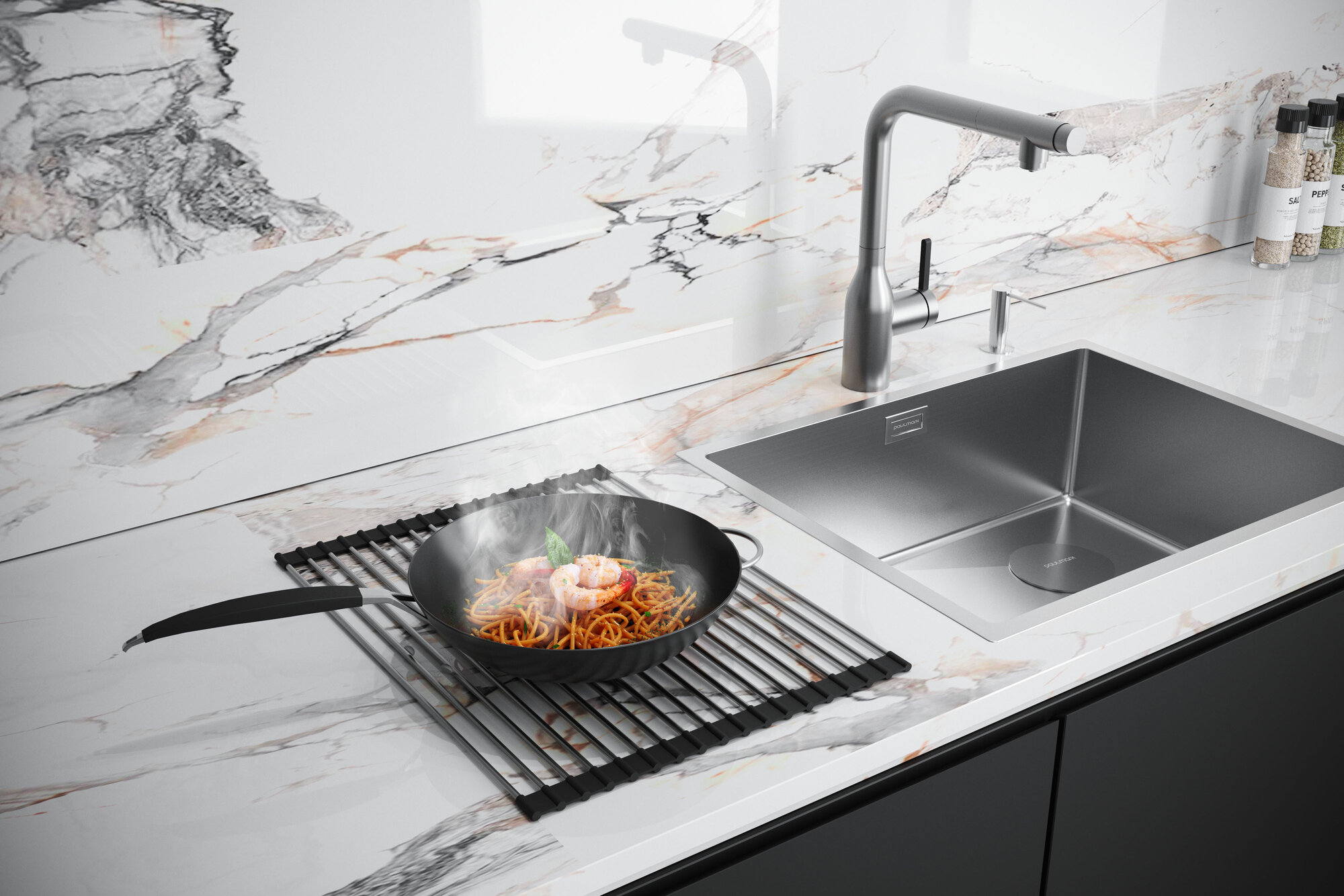 Разделочная доска/ролл-мат Paulmark COLUMNA C440-GM вороненая сталь — фото 1