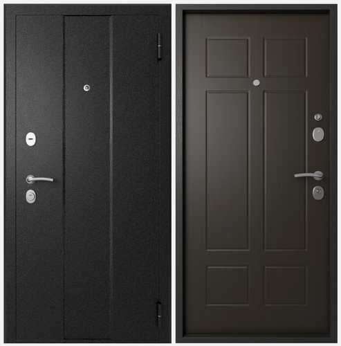 Изображение товара Дверь стальная Эталон М-2 Черный букле-Венге 960 левая