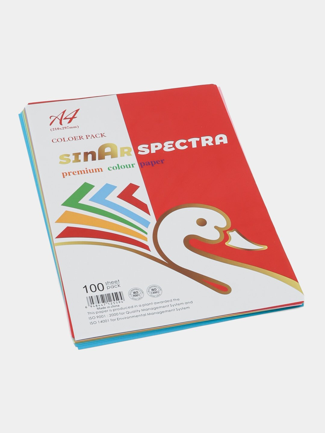 Цветная бумага, А4, для офиса, школы, детского сада и дома, в пачке 100 шт