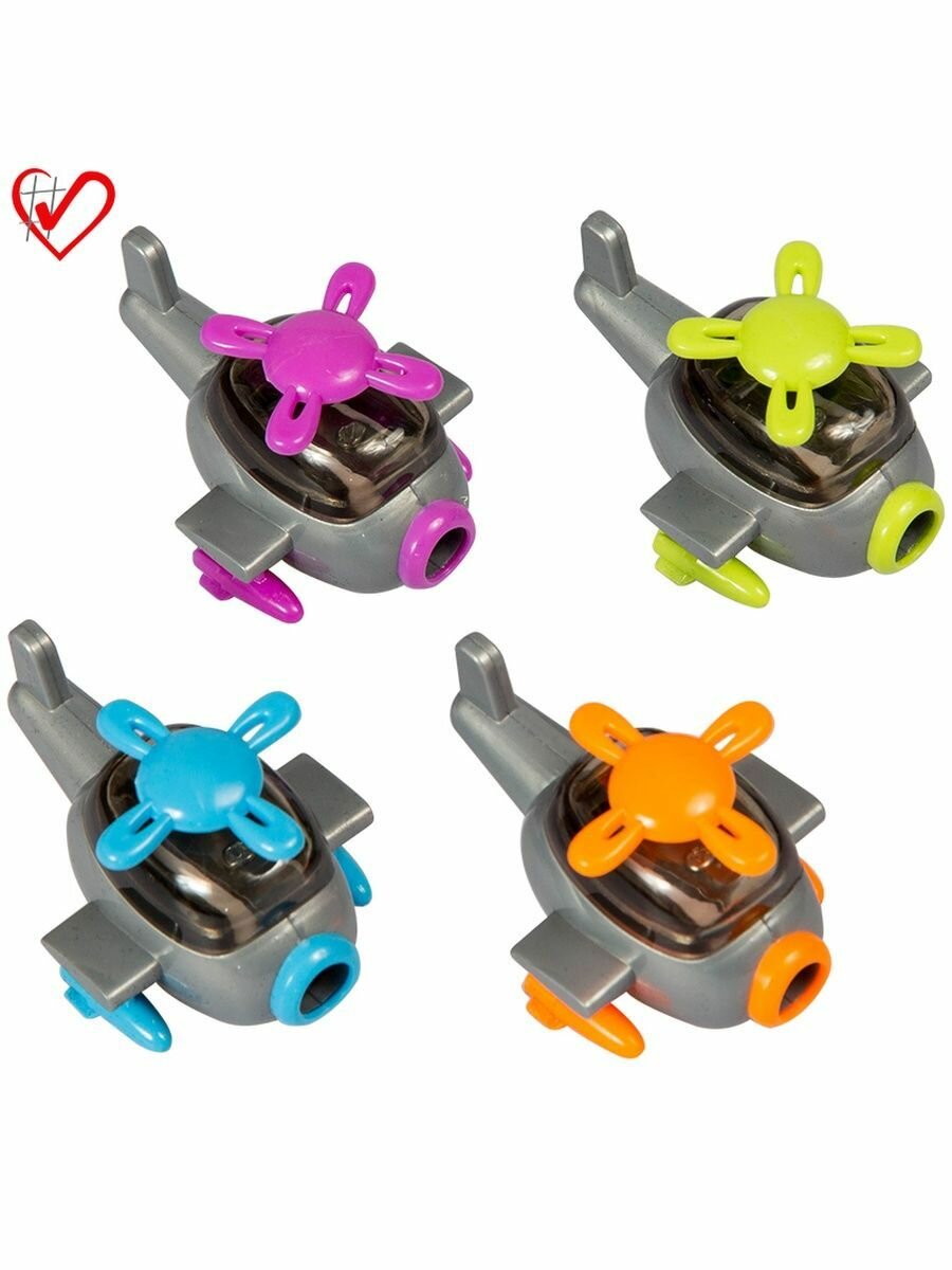 Точилка пластиковая "Вертолет Енота" 1 отверстие, 4 цвета, дисплей (5 шт), PS_15031