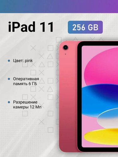 Изображение товара Планшет Apple iPad 11 (A16) 256 ГБ (2025) Wi-Fi, розовый (Pink)