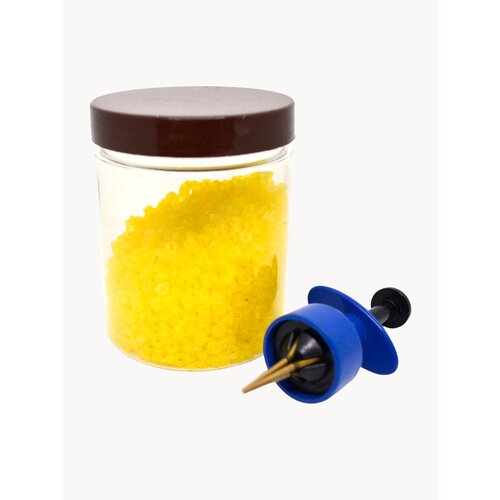 Пучковяз для мотыля с резинками цвет желтый