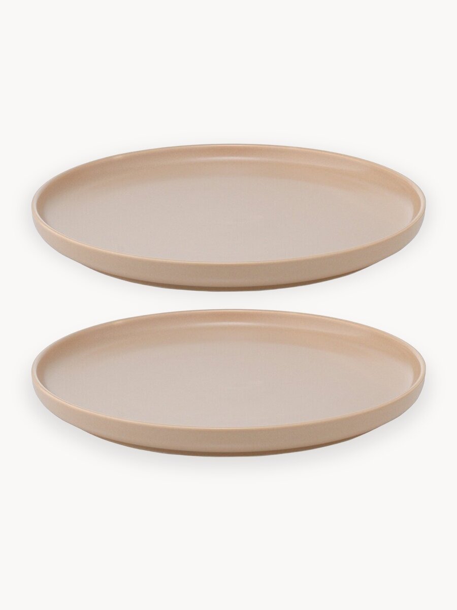 Набор из двух тарелок обеденных, сервировочных бежевого цвета из коллекции Essential, 20см, Tkano, TK22-TW_PL0009