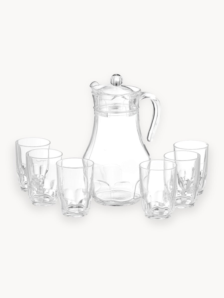 Набор питьевой Arcopal "РОК", 7 предметов, стекло, прозрачный, 1.8л