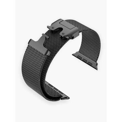 Ремешок Milanese Loop Миланская петля для Apple Watch, 42 мм, 44 мм, 45 мм, 49 мм, Ultra, черный