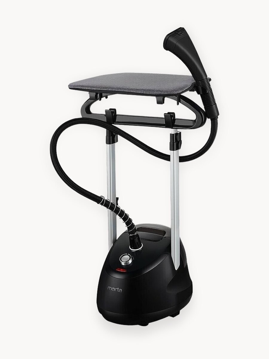 Парогенератор напольный отпариватель с гладильной доской MARTA MT-1161 черный жемчуг