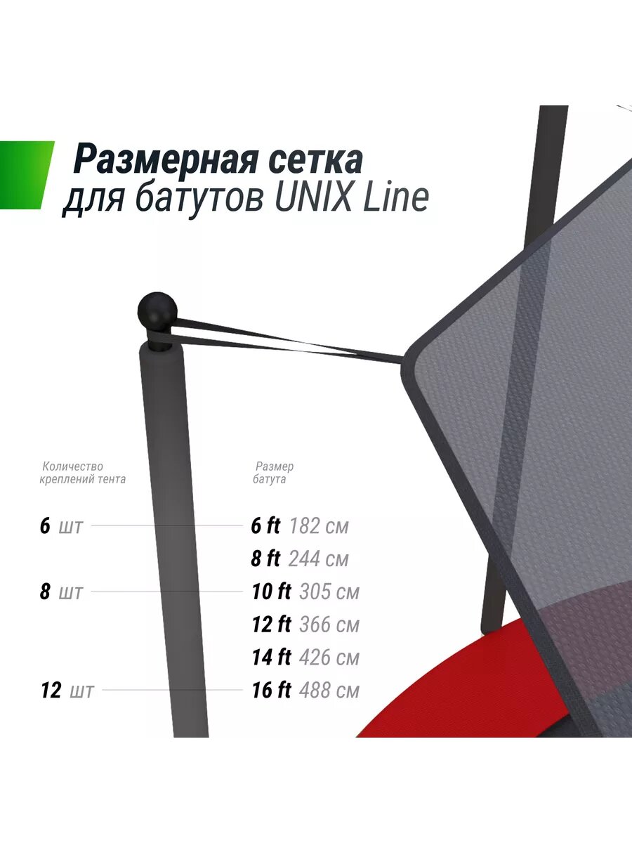 Солнцезащитный тент UNIX Line 305 см (10 ft), подходит к батутам серии Supreme GAME UNIXLINE — фото 1