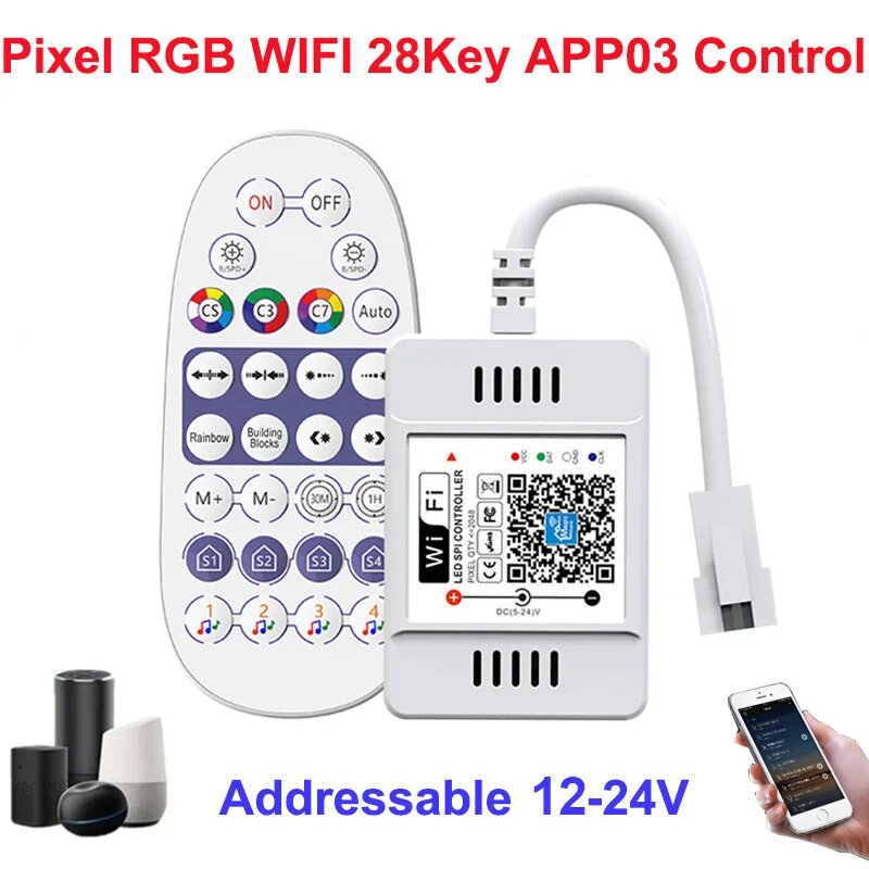 SUNSPURT RGB контроллер WS2812B WiFi 5V-24V