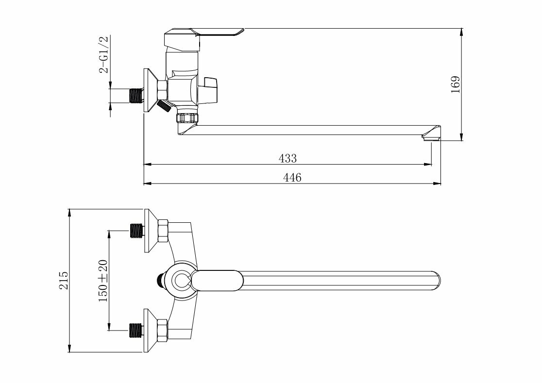 Смеситель ELGHANSA 5301512 для ванны и душа — фото 1