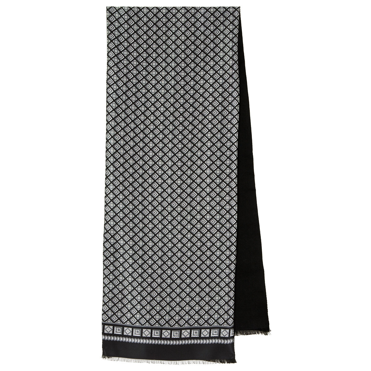 Шарф Павловопосадская платочная мануфактура для мужчин,140х27 см, one size, черный 2