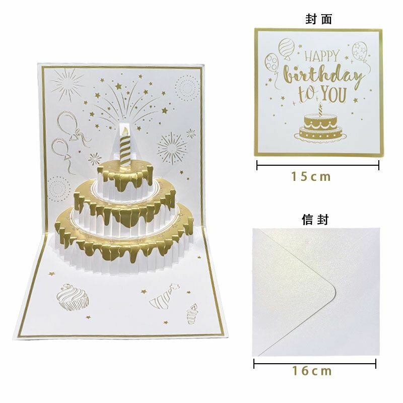 Открытка Amazon Birthday Card 3D, с музыкой, сине-зеленая — фото 1
