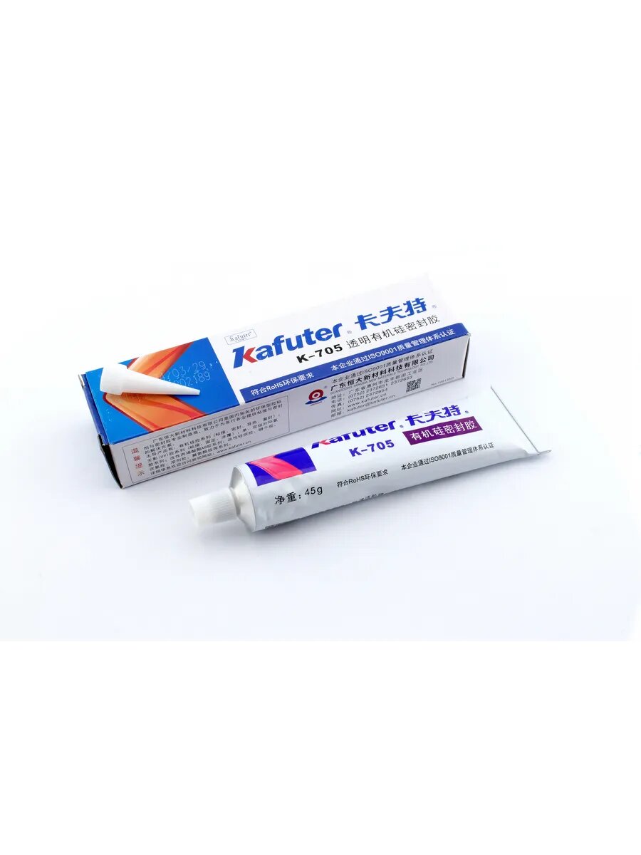 Клей-герметик силиконовый Kafuter K-705 прозрачный 45 грамм