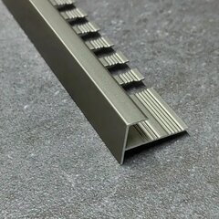 Изображение товара Профиль F-образный алюминиевый анодированный для плитки 12мм 2,7м, Шампань матовая