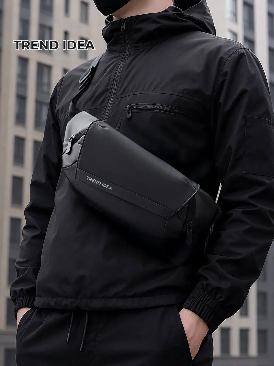 Сумка кросс-боди TREND IDEA сумка мужская через плечо, бананка, поясная сумка, черный