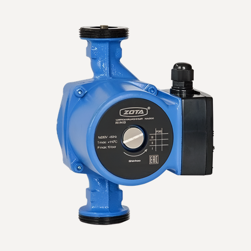 Изображение товара Насос циркуляционный ZOTA "RING", для отопления, чугунный корпус, 100Вт, 25м³/час, 6м