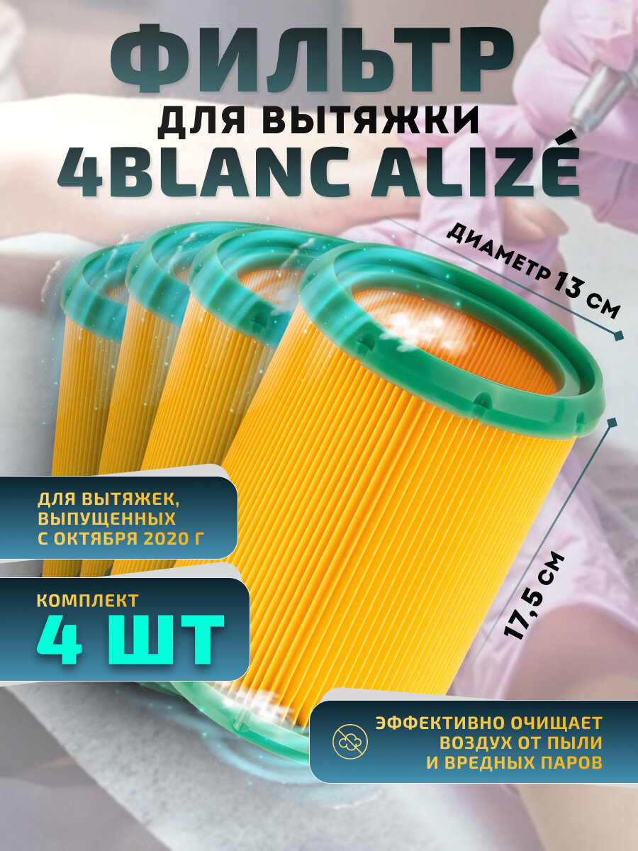 Фильтр для маникюрной вытяжки 4BLANC Alizé и других / (4 шт)