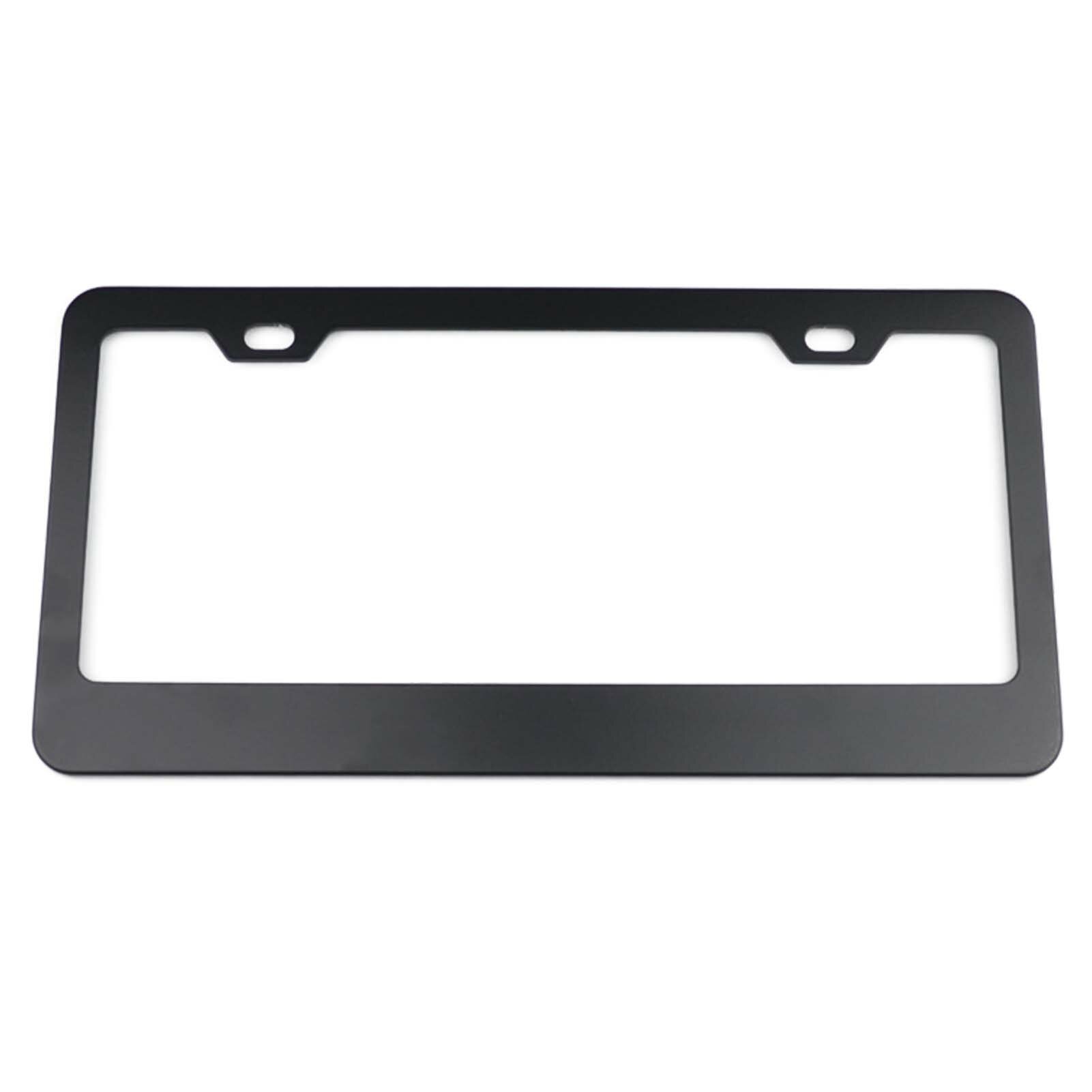 Car License Plate Frame Stainless Steel Waterproof Rust Resistant Black Universal for Most Automobiles