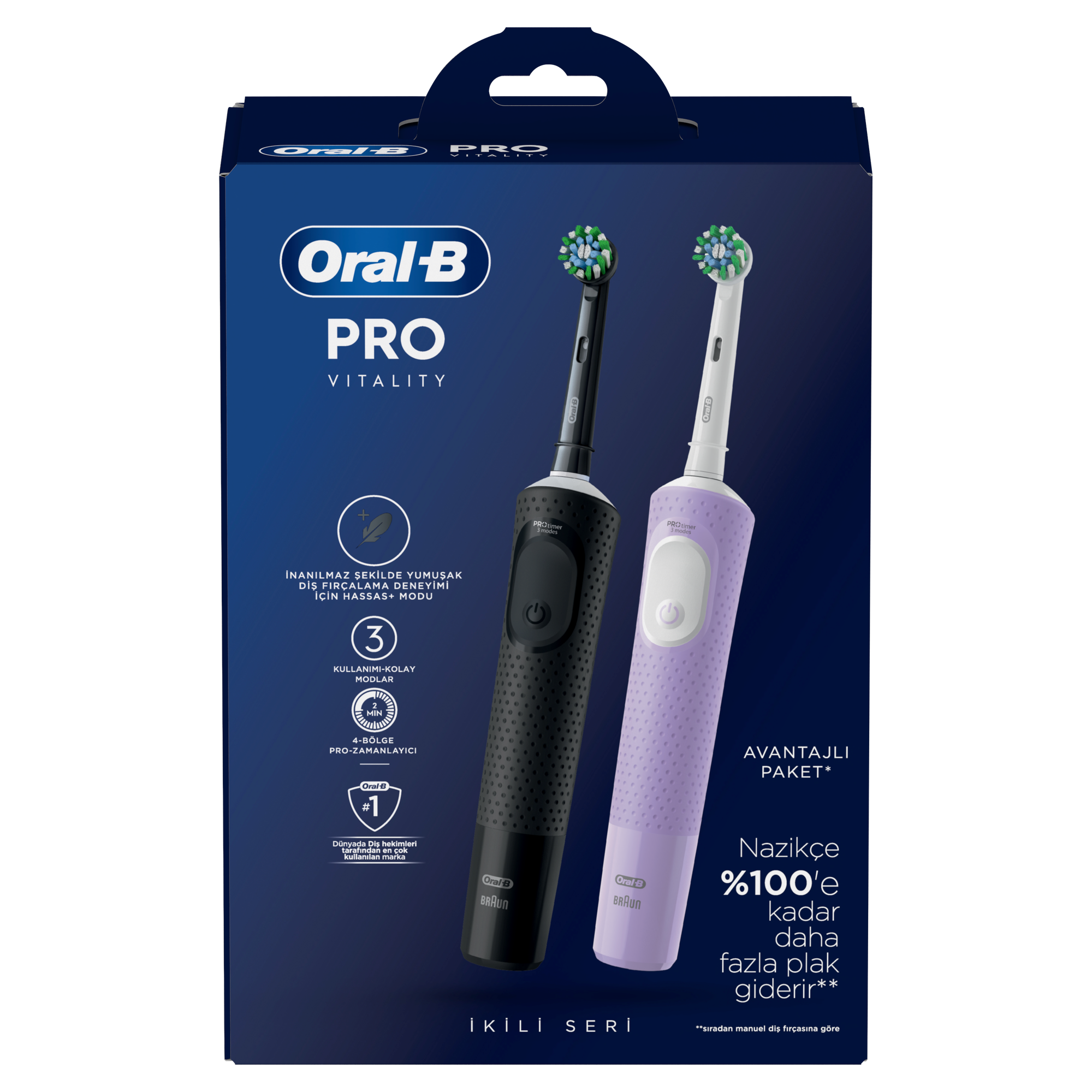 Электрическая зубная щетка Oral-B Vitality Pro, 2 шт
