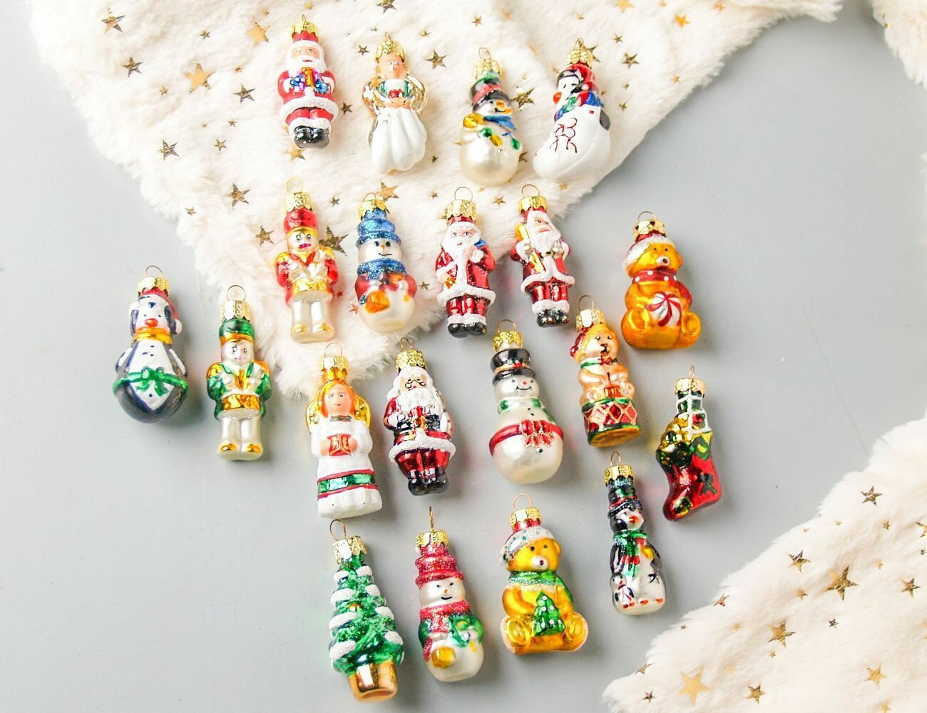 Набор ёлочных игрушек новогодние сокровища В стиле ретро, стекло, 5-6 см, 20 шт, Kurts Adler C1598