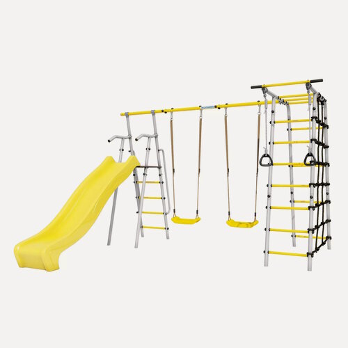 Изображение товара Детский спортивный комплекс Romana Богатырь Плюс 2 MAX + пластиковые качели 103.12.07, grey/yellow