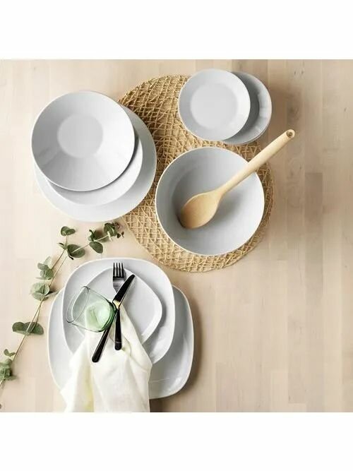 Картинки Глубокая миска IKEA 365+ из прочного фарфора 900 мл для сервировки и подачи еды, универсальная посуда для кухни и стола