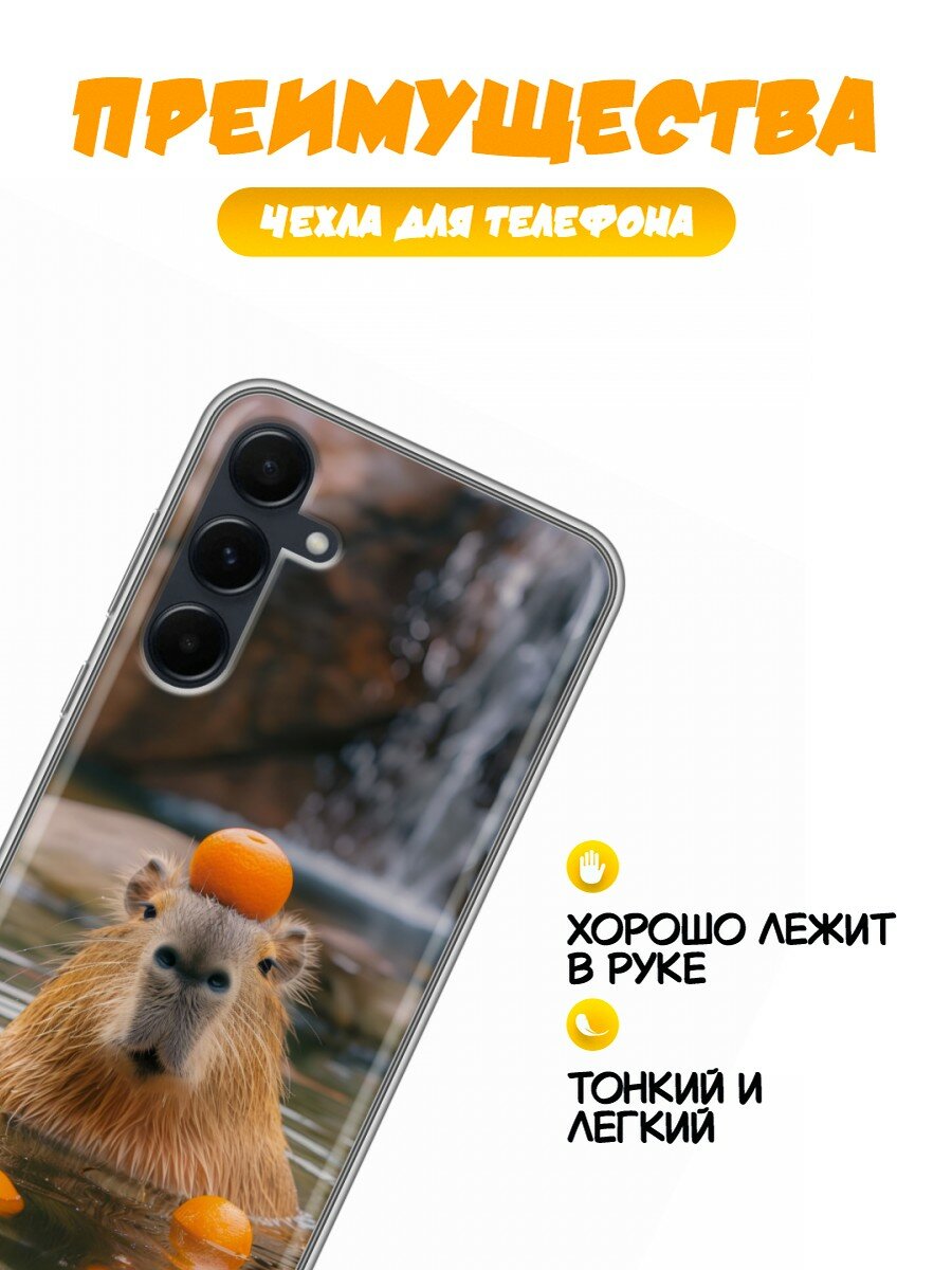 Чехол для Samsung Galaxy A55 5G с принтом Смешные капибары (Самсунг Галакси А55 5G) — фото 1