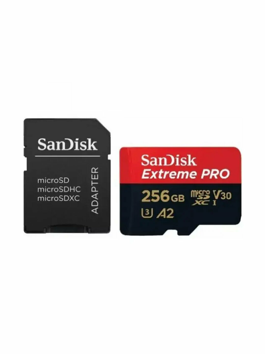 SanDisk Extreme Pro 256ГБ microSDXC – Высокоскоростная карта памяти UHS-I/UHS-II, 4K-видео, быстрая запись и чтение