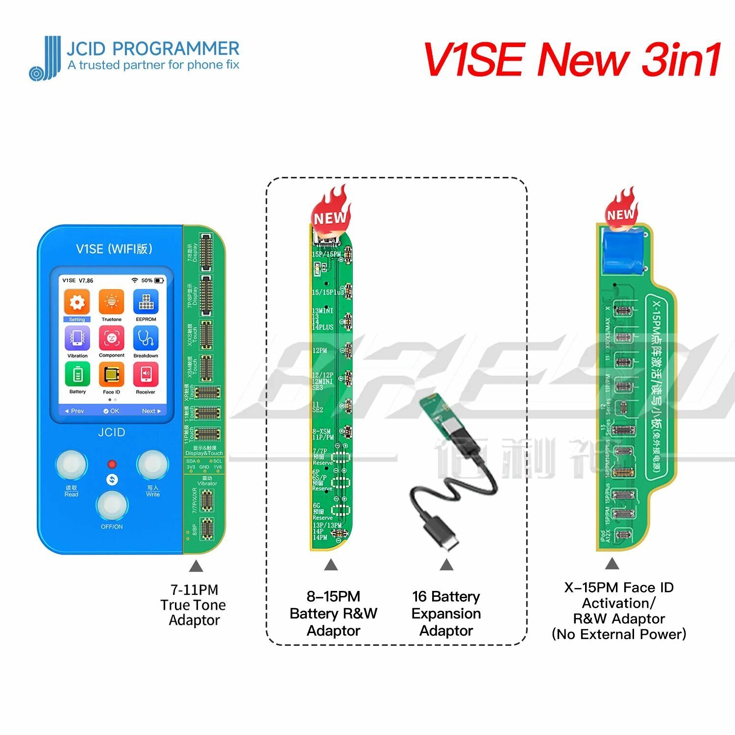 Программатор JCID V1S PRO V1SE для iPhone 6-14 ProMax, V1SE 3 IN 1