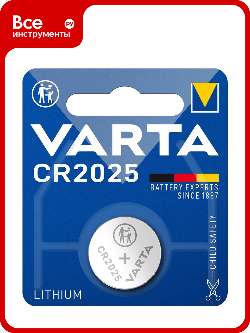 Элемент питания Varta ELECTRONICS CR 2025 06025101401 4008496276875