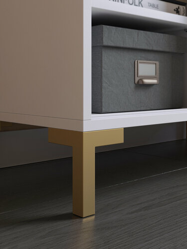 Изображение товара Опора мебельная регулируемая по высоте золотая, ножки для мебели 4 штуки в комплекте