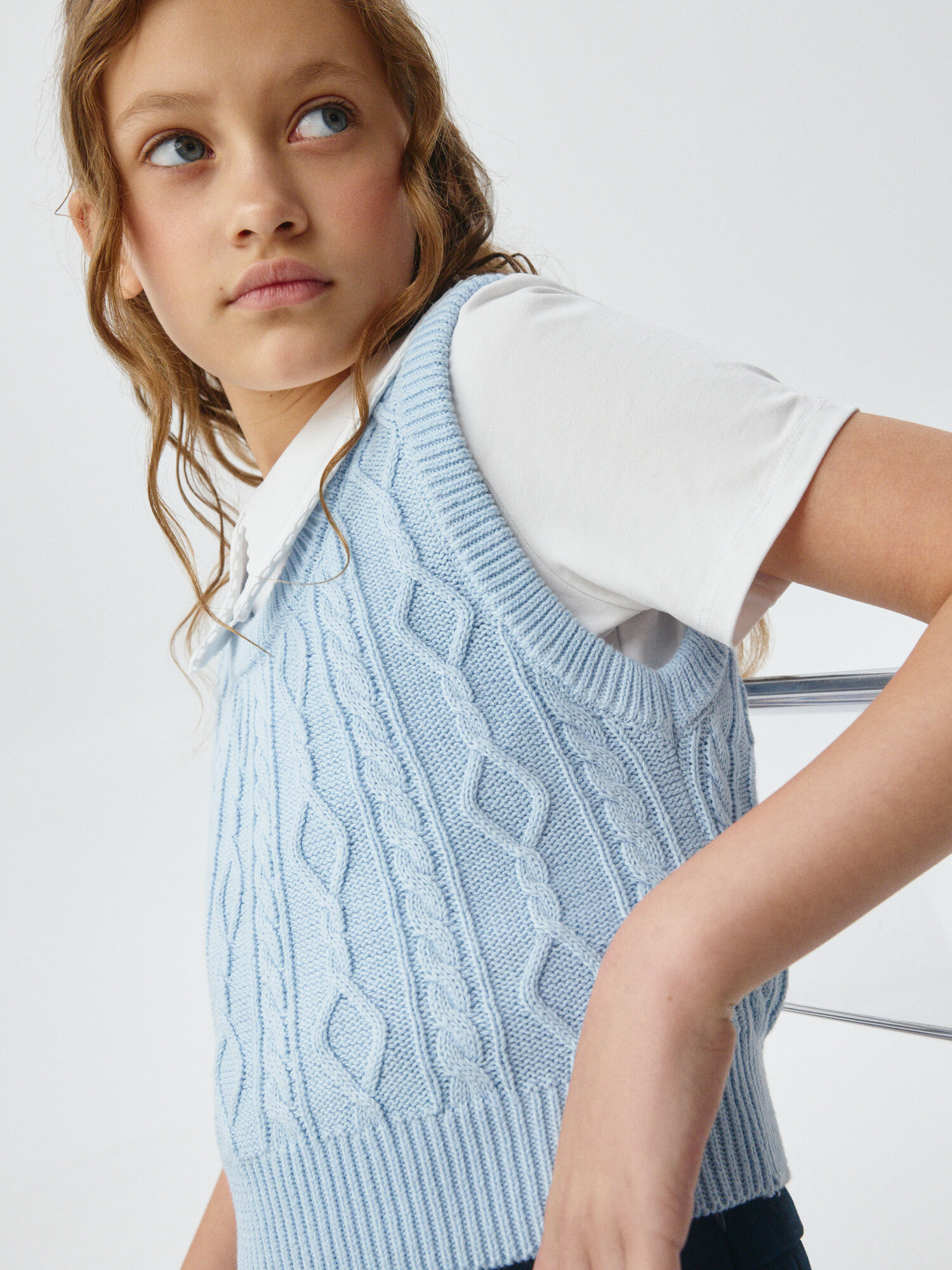 Школьный жилет Sela размер 146 голубой