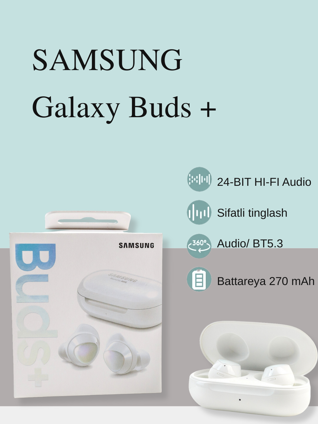 Samsung Buds +, беспроводные наушники-вкладыши, комфортный вариант для занятий спортом, copy