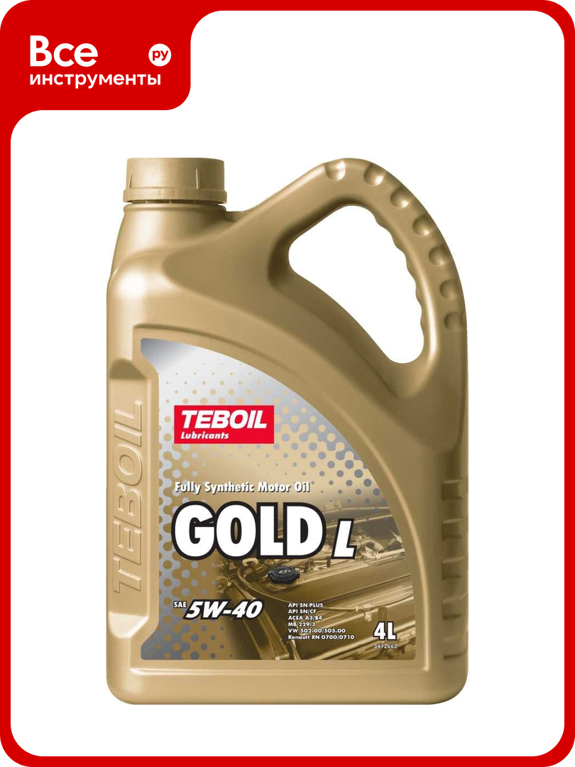 Моторное масло TEBOIL Gold L 5W-40, 4 л 3475041