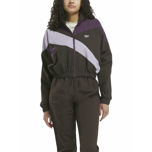 фото Олимпийка reebok classics franchise track jacket w, размер xs int, , черный/фиолетовый