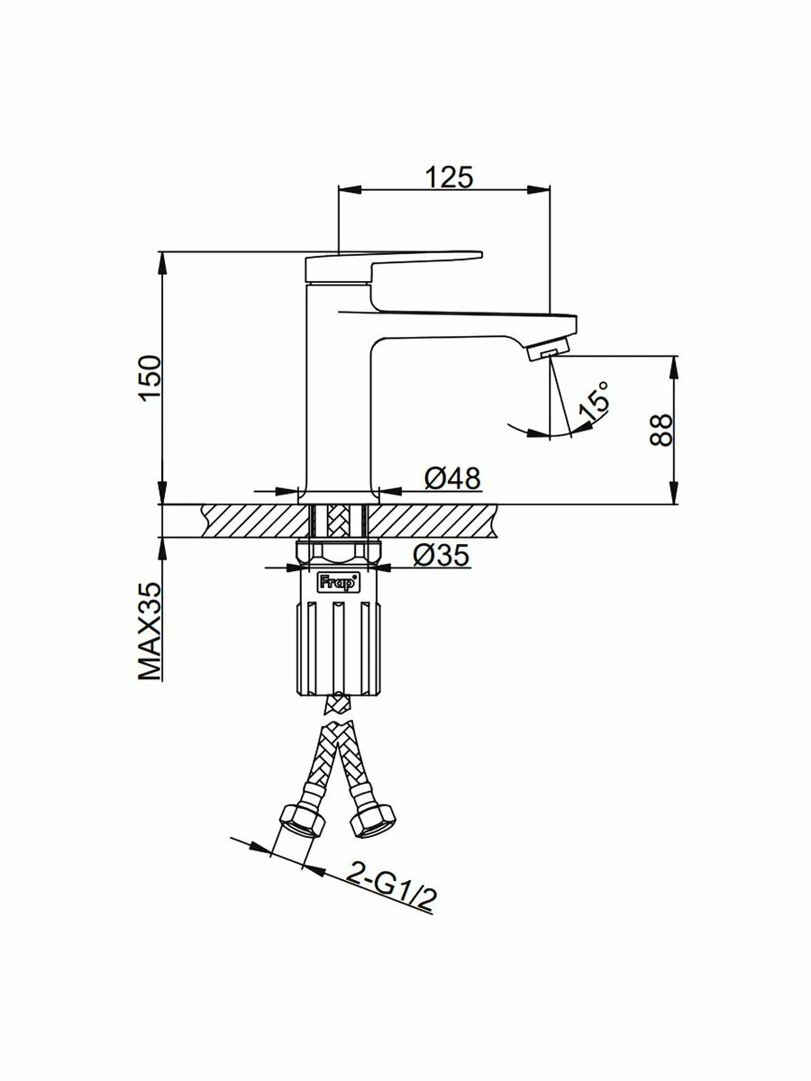 Смеситель для раковины FRAP F1085 — фото 1